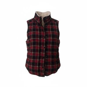Women’s Plaid Vest with Sherpa Lining